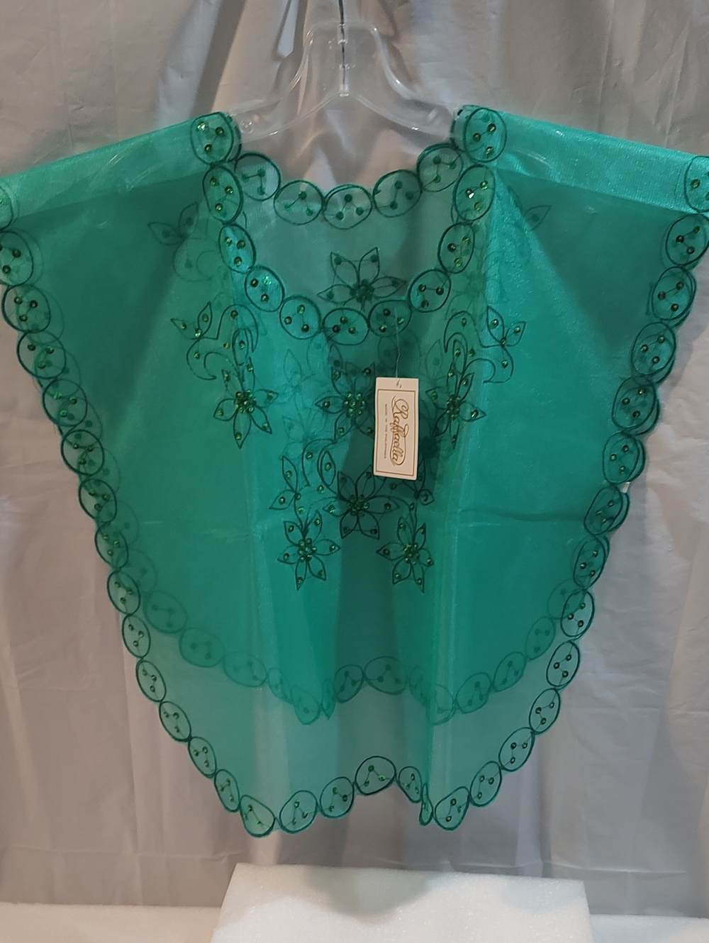 Private Label Teal Embroidered Sheer Camisole